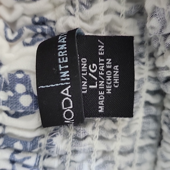 Moda International Blue and White Patterned Dress - Picture 5 of 5